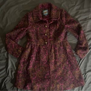 Anthropologie Plenty By Tracy Reese Plum Paisley Jacket Women’s Size 10 Boho